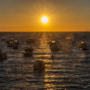 Coucher de soleil sur le port de Kerroc'h