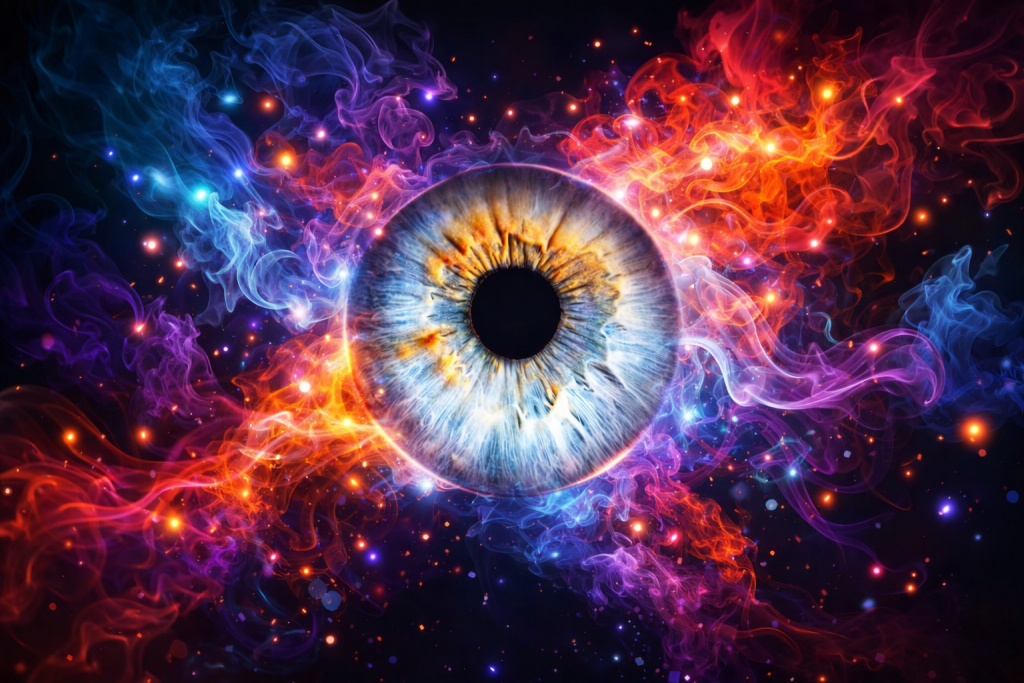 Photo d’iris artistique à Laon effet de fumée colorée Styl’art photo